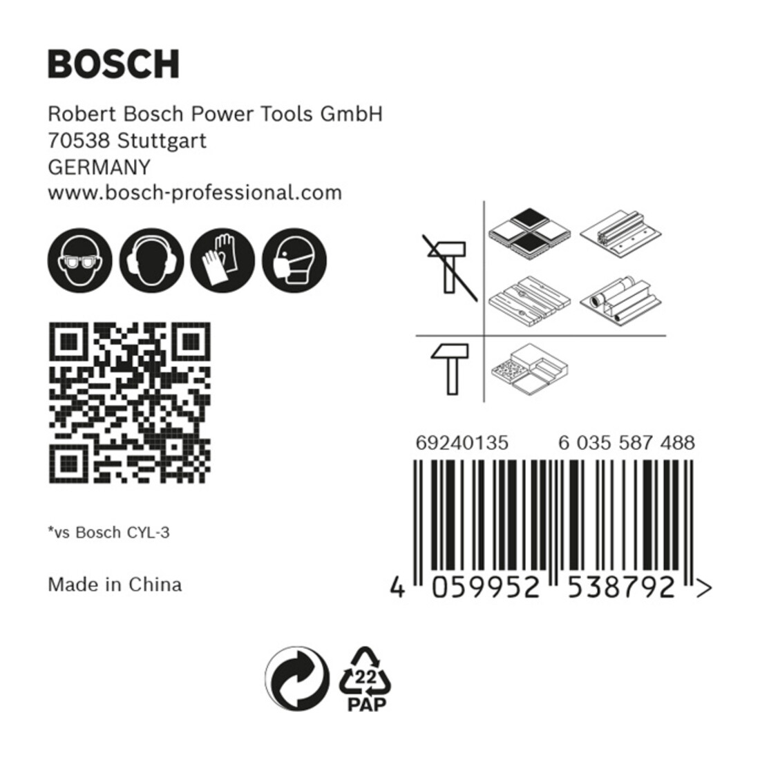 Mèche MultiConstruction HEX-9 de Bosch Expert, 5,5/6/7/8 mm