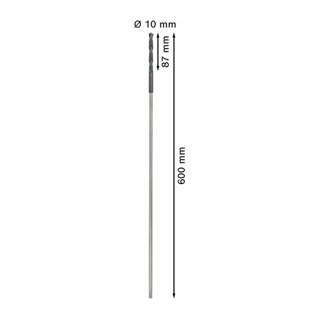 Mèche pour coffrages et lambrissages 10 x 600 mm, d 8 mm