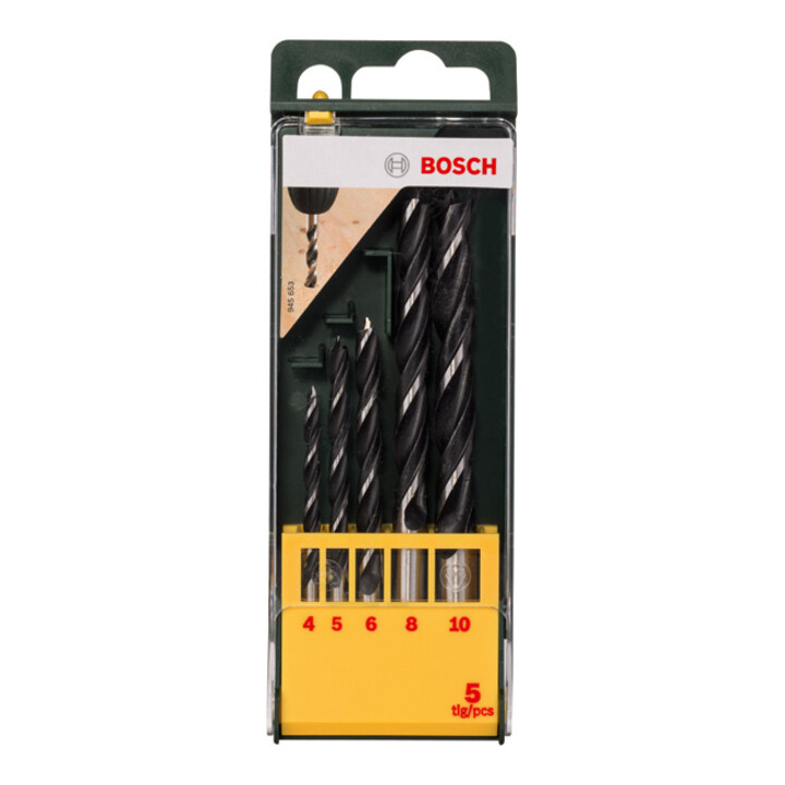 Mèches à bois hélocoïdales, set de 5 pièces