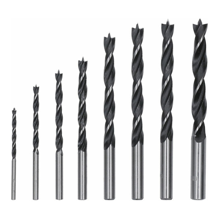 Mèches hélicoïdales à bois Bosch Robust Line, set de 8 pièces 3, 4, 5, 6, 7, 8, 9, 10 mm