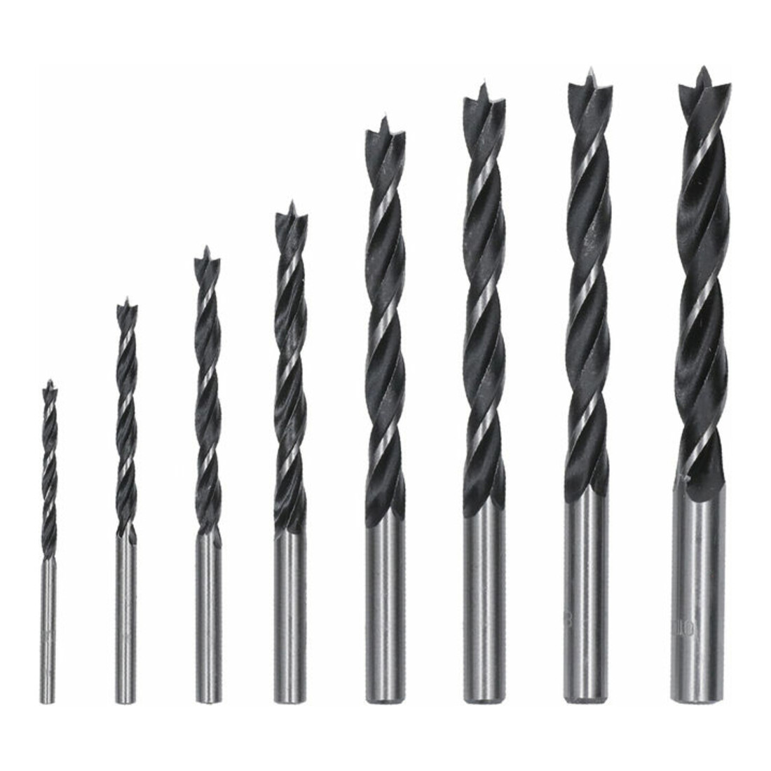 Mèches hélicoïdales à bois Bosch Robust Line, set de 8 pièces 3, 4, 5, 6, 7, 8, 9, 10 mm