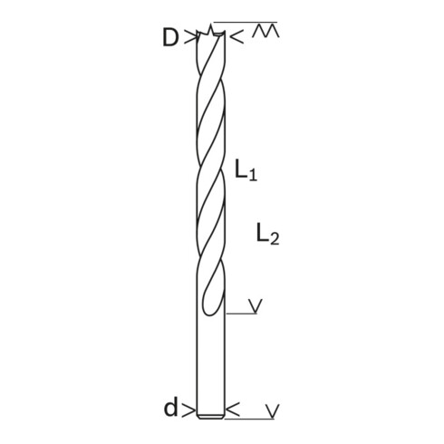 Mèches hélicoïdales à bois Standard 14 x 96 x 151 mm, d 10 mm