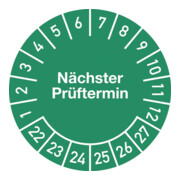 Mehrjahresprüfplakette D30mm Nächster Prüft. 2022-2027 Folie selbstkl.10St/Bogen-1