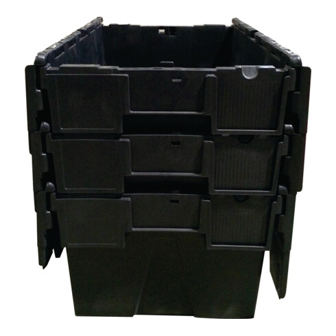 Mehrwegbehälter L600xB400xH310mm schwarz Wände u.BD geschl.