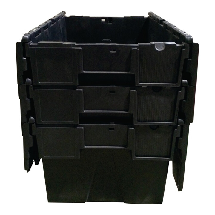 Mehrwegbehälter L600xB400xH310mm schwarz Wände u.BD geschl.