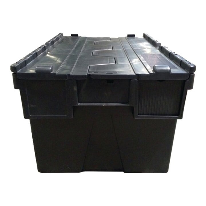 Mehrwegbehälter L600xB400xH400mm schwarz Wände u.BD geschl.