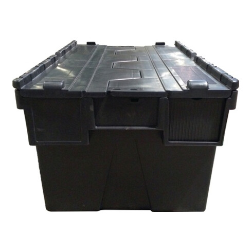 Mehrwegbehälter L600xB400xH400mm schwarz Wände u.BD geschl.