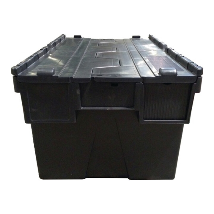 Mehrwegbehälter L600xB400xH400mm schwarz Wände u.BD geschl.