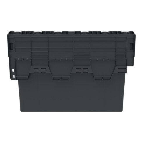 Mehrwegbehälter L600xB400xH400mm schwarz Wände u.BD geschl.