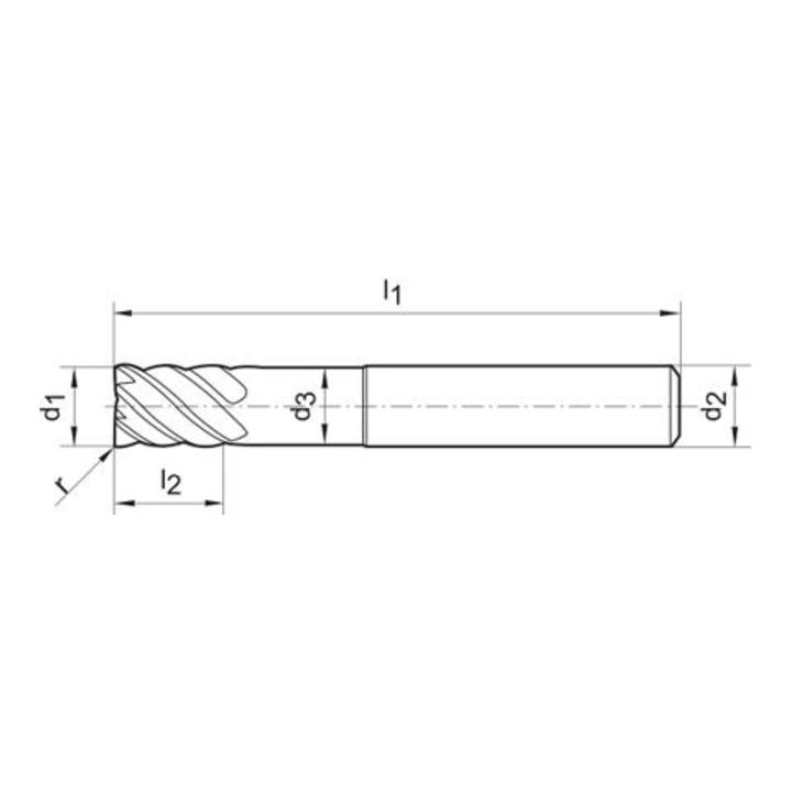 Mehrz.Fräser WN VHM TiALN 8,0mm/0,5mm L36Z6 FORMAT