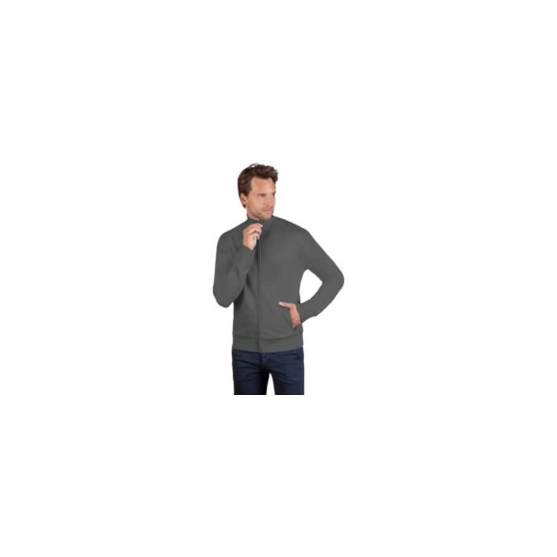 Men´s Sweatjacke Gr.M steel grey 100% CO Promodoro
