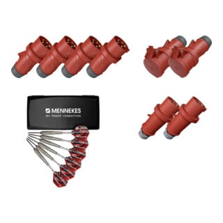 MENNEKES Pack promotion 12153 16A 5p 400V IP54 fiche prise inverseur de phase incl. Steeldarts