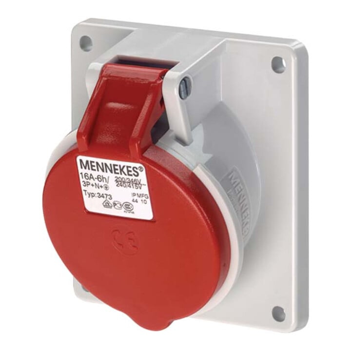 Mennekes Prise d'encastrement TwinContact 16A, 5p, 6h, 400V, IP44 3473