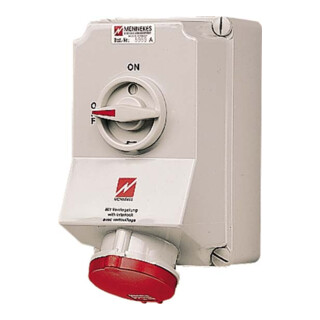 Mennekes Prise murale DUO 63A, 5p, 6h, 400V, IP44 5959A
