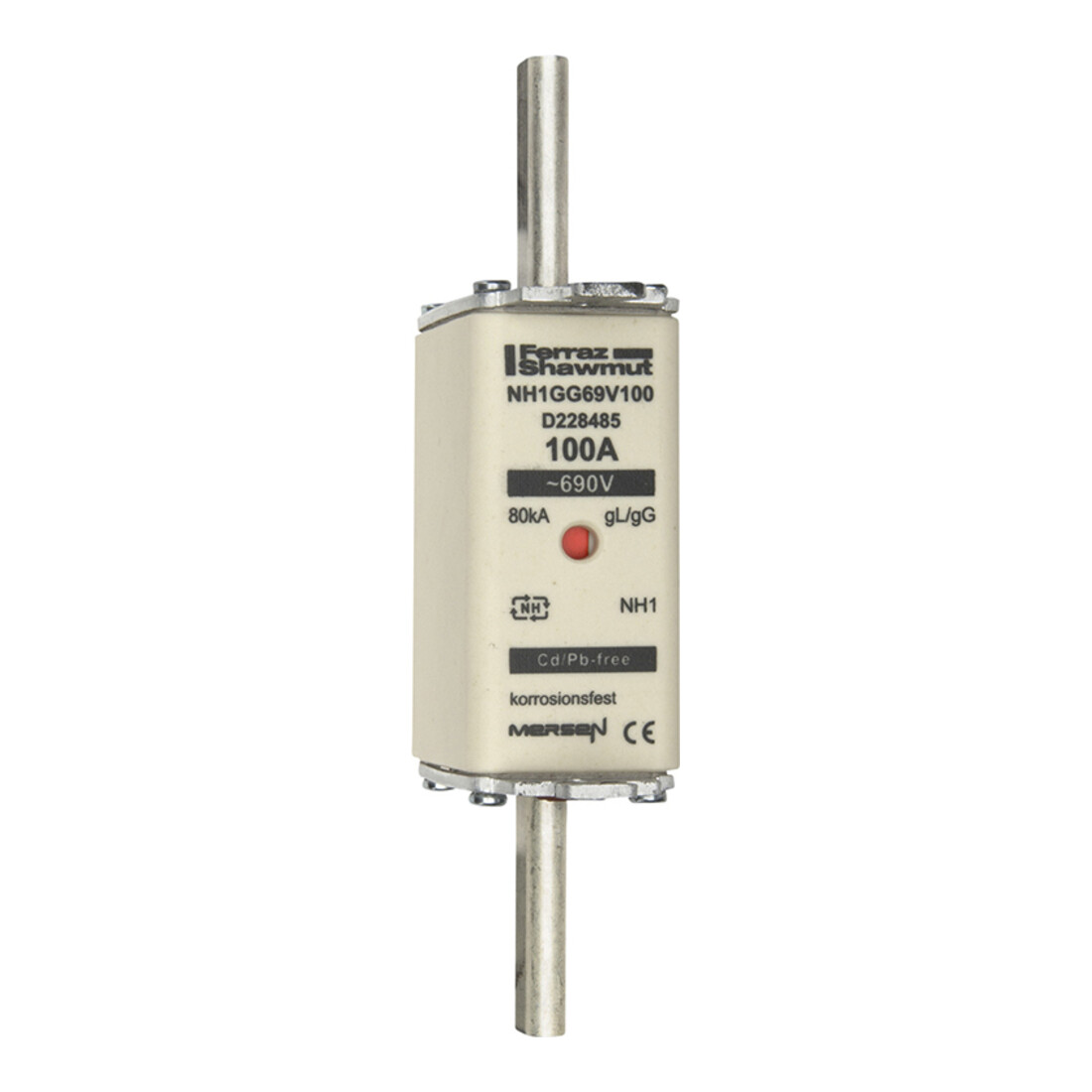 Mersen Fusible NH cartouche SF Gr.1 gG 100A/690V KM NH1GG69V100