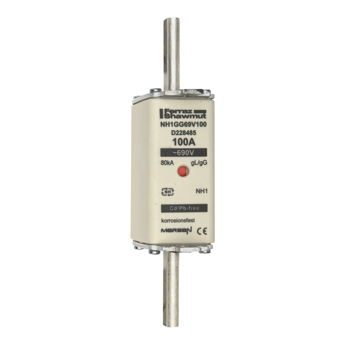 Mersen Fusible NH cartouche SF Gr.1 gG 100A/690V KM NH1GG69V100