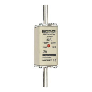 Mersen NH-Sicherungseinsatz SF Gr.0 gG 80A/500V KM NH0GG50V80