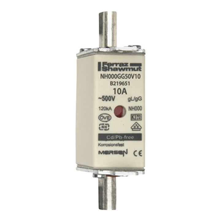 Mersen NH-Sicherungseinsatz SF Gr.000 gG 10A/500VKM NH000GG50V10
