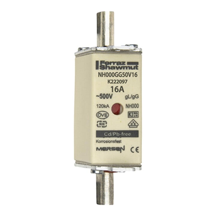Mersen NH-Sicherungseinsatz SF Gr.000 gG 16A/500VKM NH000GG50V16