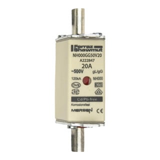 Mersen NH-Sicherungseinsatz SF Gr.000 gG 20A/500VKM NH000GG50V20