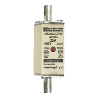 Mersen NH-Sicherungseinsatz SF Gr.000 gG 25A/500VKM NH000GG50V25