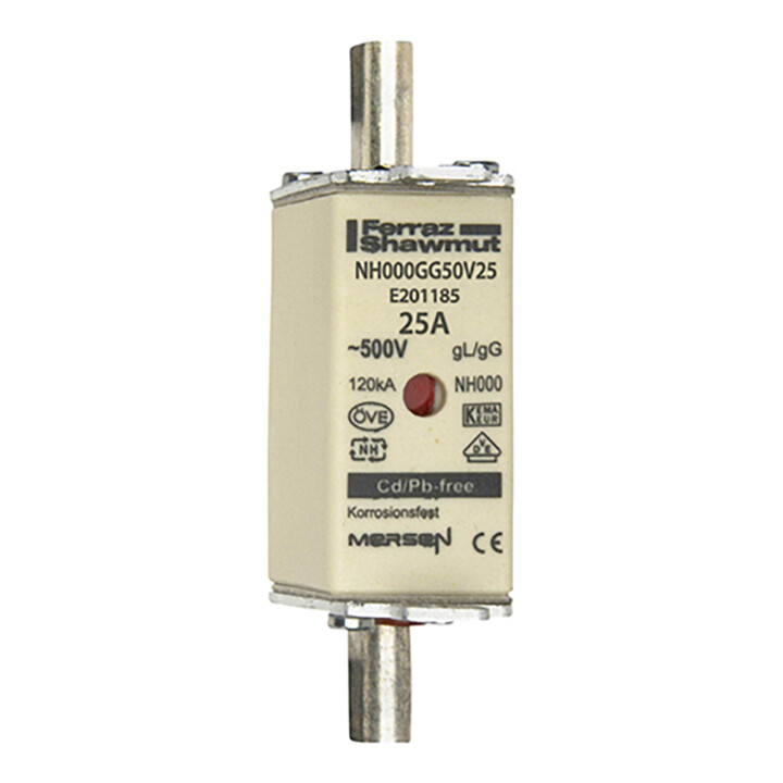 Mersen NH-Sicherungseinsatz SF Gr.000 gG 25A/500VKM NH000GG50V25