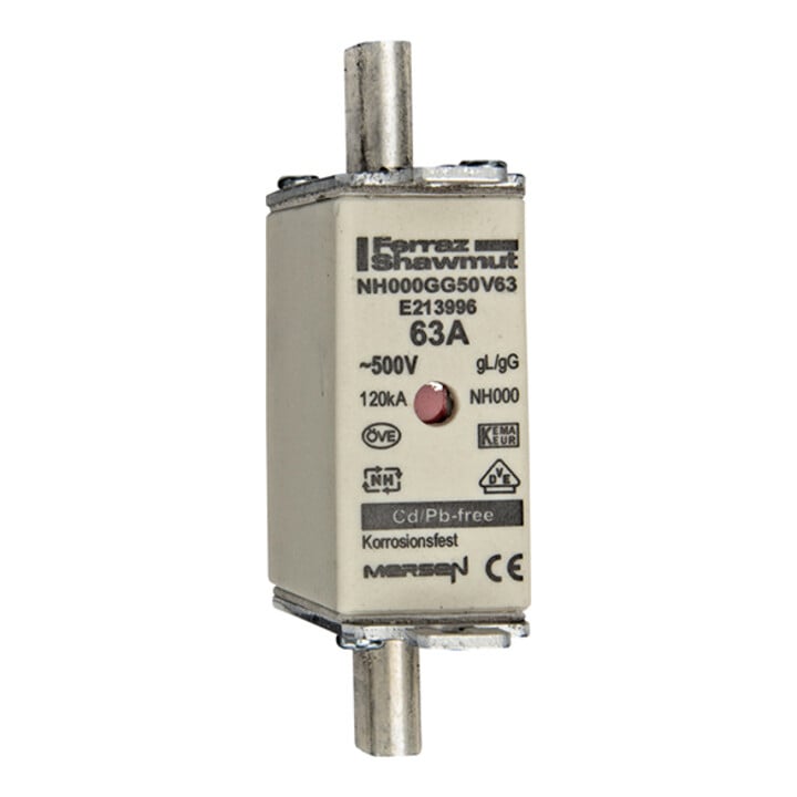 Mersen NH-Sicherungseinsatz SF Gr.000 gG 63A/500VKM NH000GG50V63