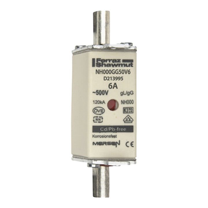 Mersen NH-Sicherungseinsatz SF Gr.000 gG 6A/500V KM NH000GG50V6