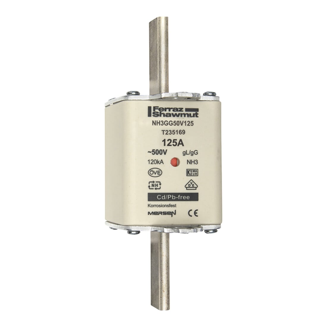 Mersen NH-Sicherungseinsatz SF Gr.3 gG 125A/500V KM NH3GG50V125