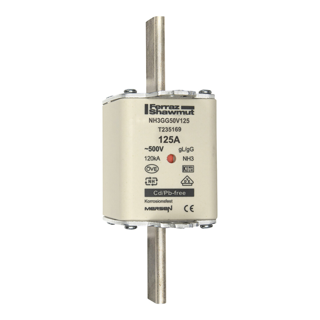 Mersen NH-Sicherungseinsatz SF Gr.3 gG 125A/500V KM NH3GG50V125