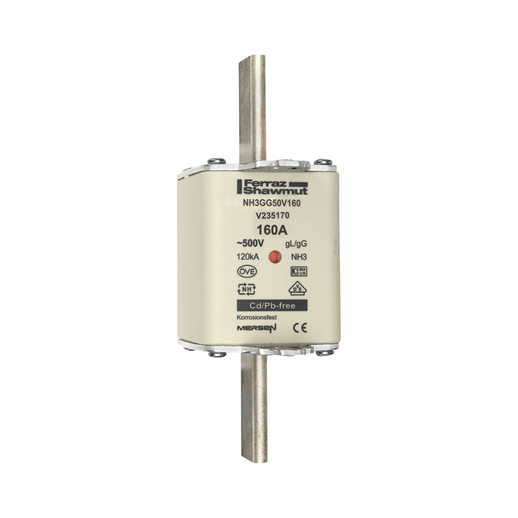 Mersen NH-Sicherungseinsatz SF Gr.3 gG 160A/500V KM NH3GG50V160
