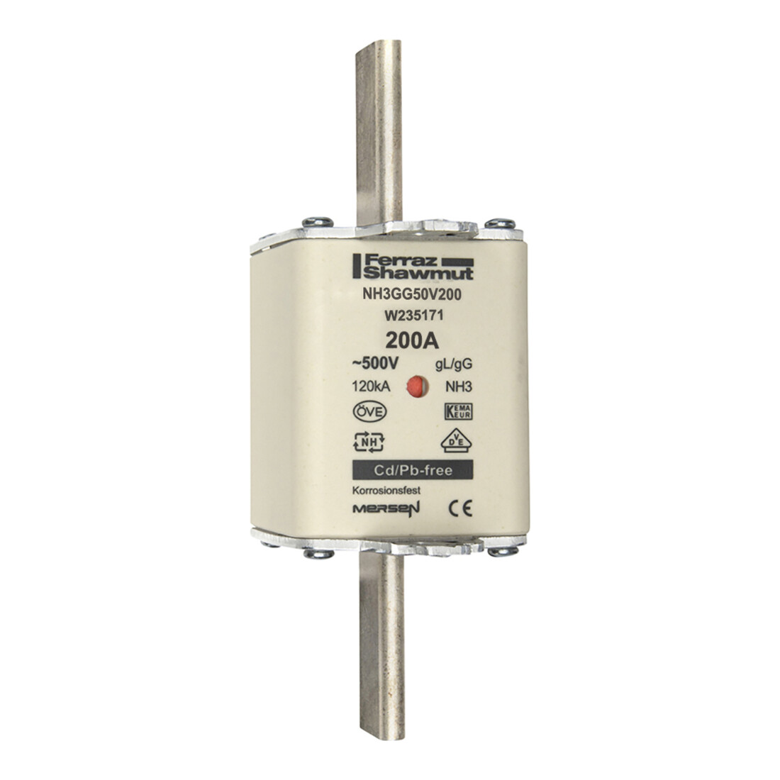 Mersen NH-Sicherungseinsatz SF Gr.3 gG 200A/500V KM NH3GG50V200