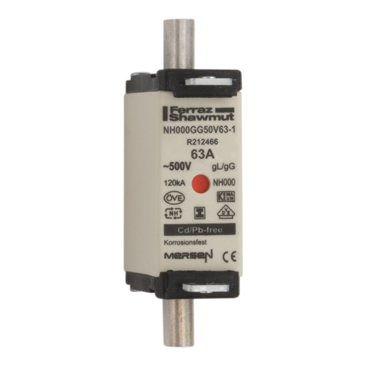 Mersen NH-Sicherungseinsatz SG Gr.000 gG 63A/500VKM NH000GG50V63-1