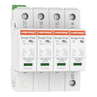 Mersen Parafoudre Type 2, 4 pôles 40kA STPT2-40K275V-4PGM