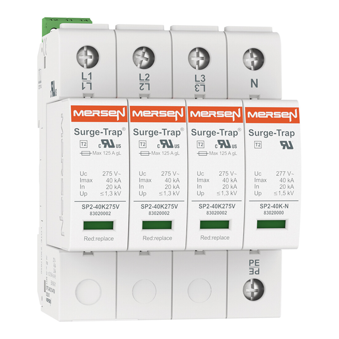Mersen Parafoudre Type 2, 4 pôles 40kA STPT2-40K275V-4PGM