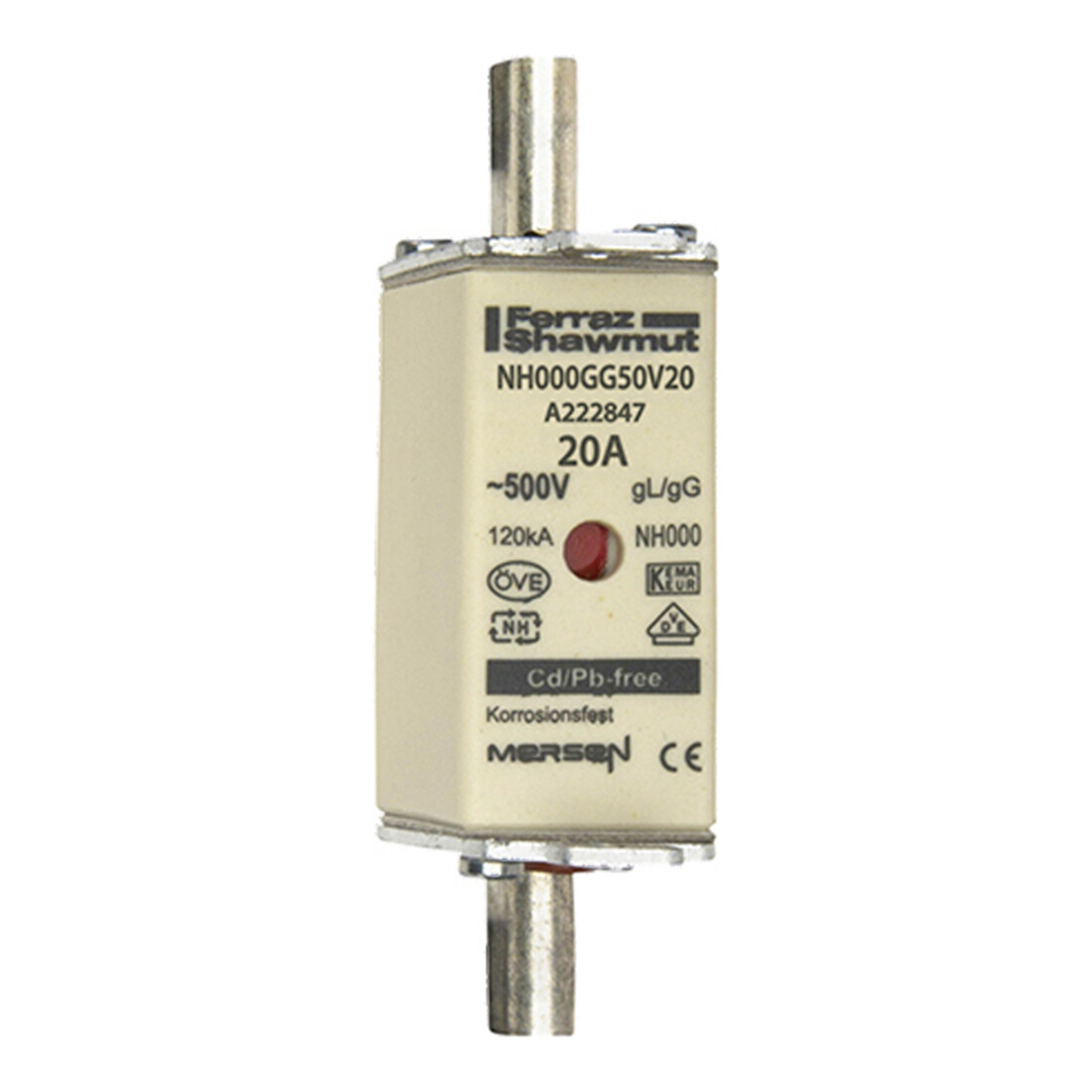 Mersen Porte-fusible NH SF Gr.000 gG 20A/500V KM NH000GG50V20
