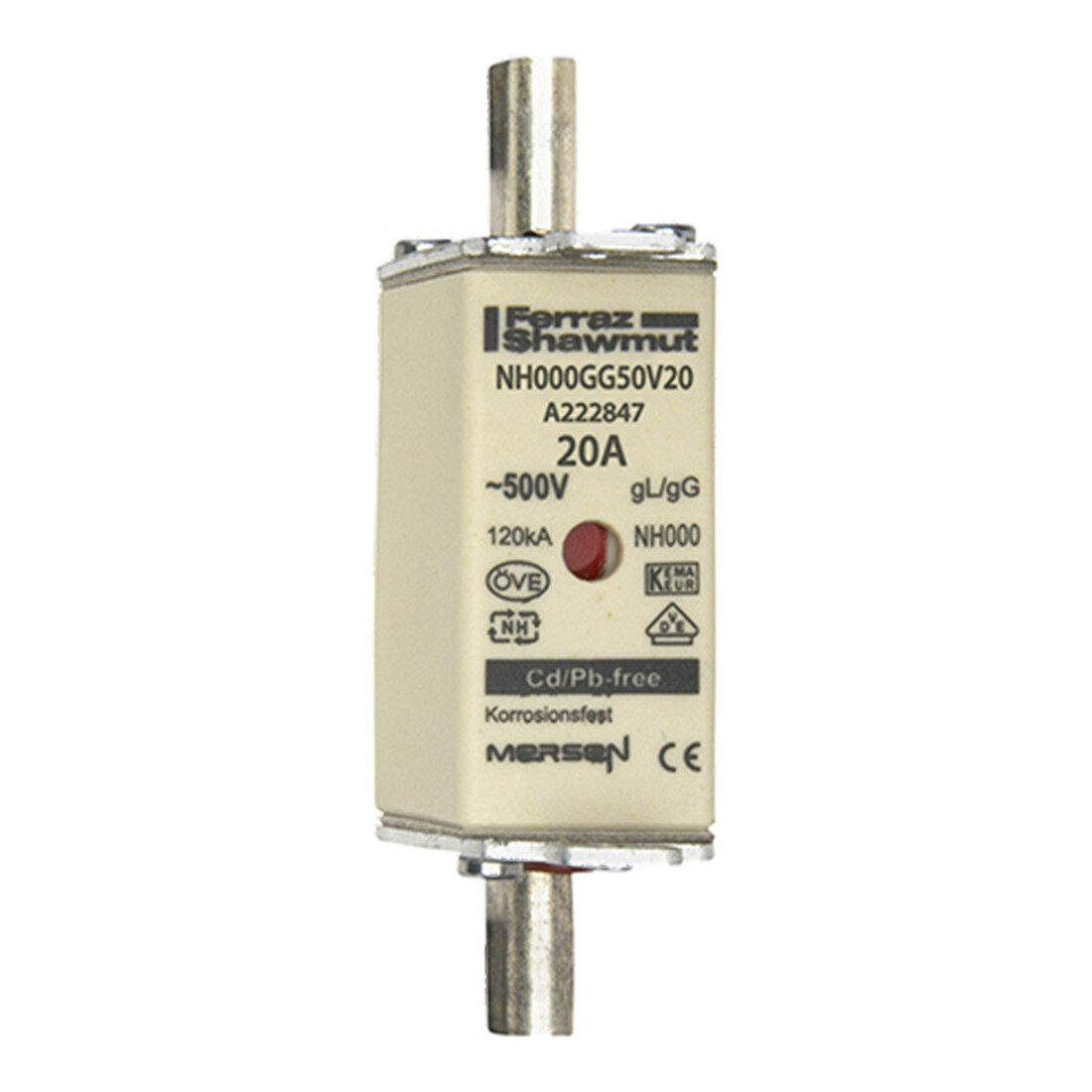 Mersen Porte-fusible NH SF Gr.000 gG 20A/500V KM NH000GG50V20