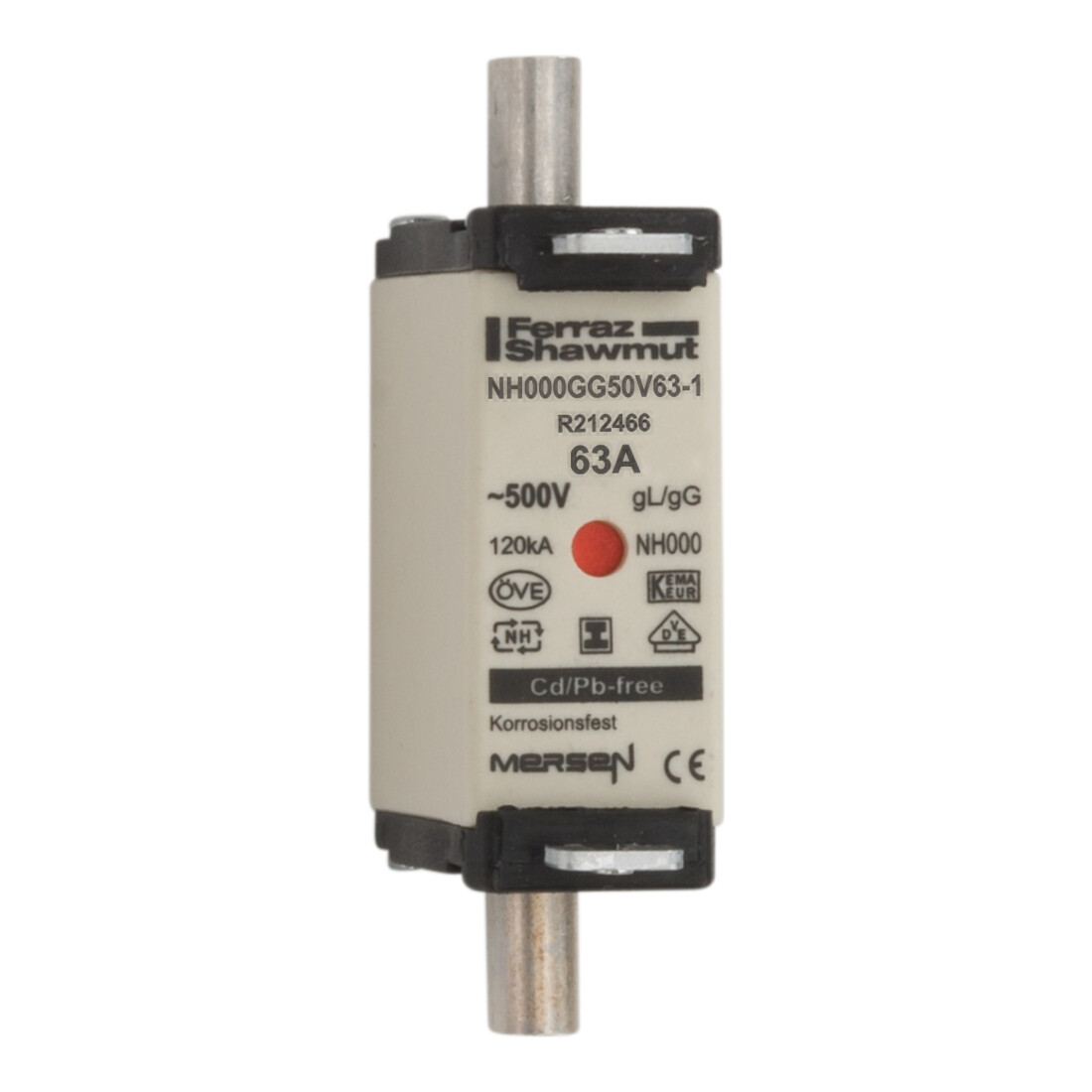 Mersen Porte-fusible NH SG Gr.000 gG 63A/500V KM NH000GG50V63-1