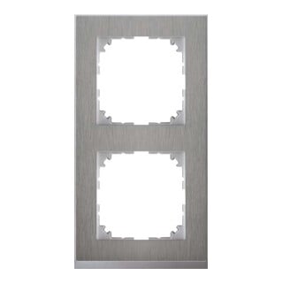 Merten Cadre décoratif 2 fois acier inoxydable/aluminium MEG4020-3646
