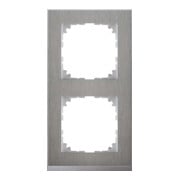 Merten Cadre décoratif 2 fois acier inoxydable/aluminium MEG4020-3646-1