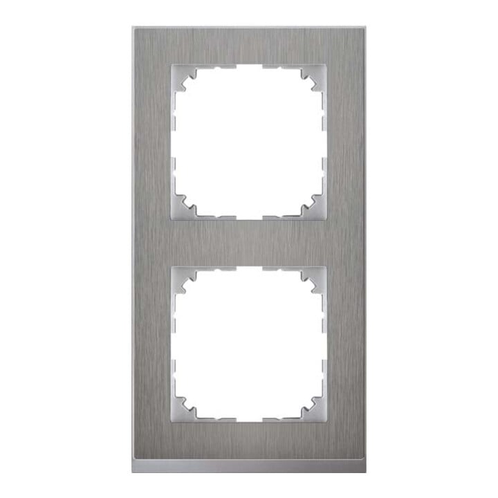 Merten Cadre décoratif 2 fois acier inoxydable/aluminium MEG4020-3646