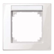 Merten Cadre M-PLAN 1f. avec plaque de recouvrement pws/gl, personnalisable 514119-1