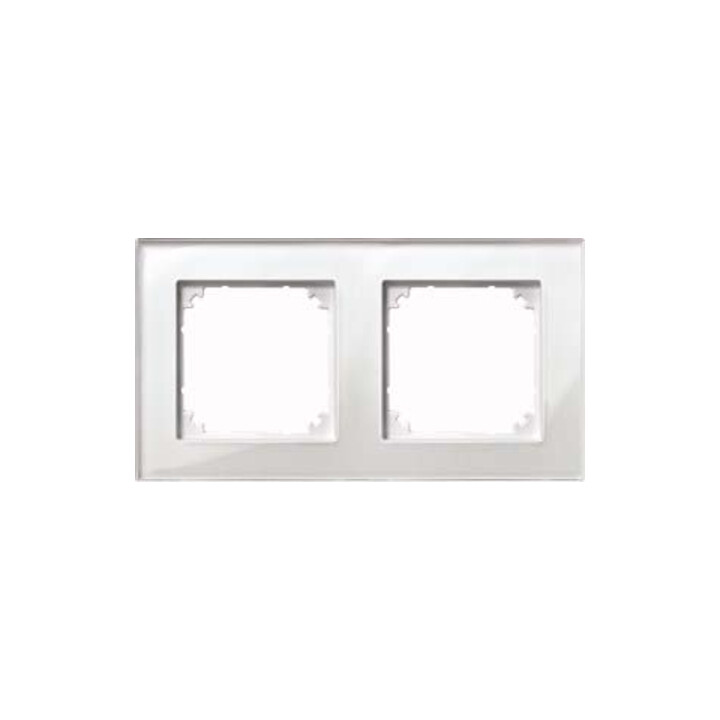 Merten Cadre verre 2f. blanc brillant/ blanc mat horizontal/vertical 489219