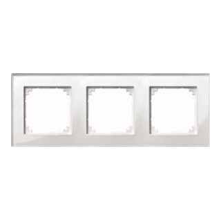 Merten Cadre verre 3f. blanc brillant/horizontal/vertical 489319