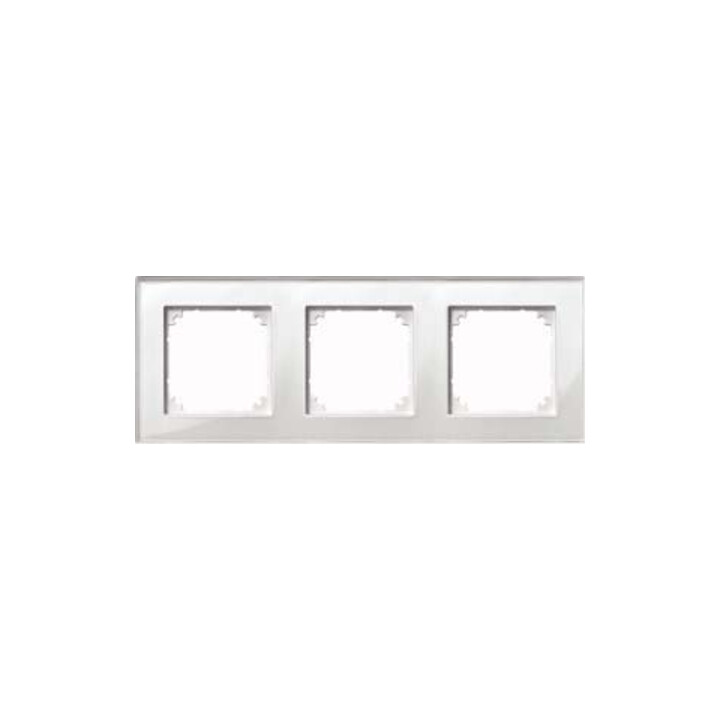 Merten Cadre verre 3f. blanc brillant/horizontal/vertical 489319