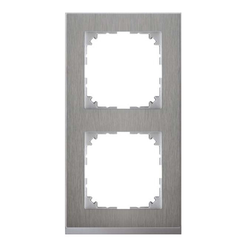 Merten Decor-Rahmen 2-fach Edelstahl/aluminium MEG4020-3646