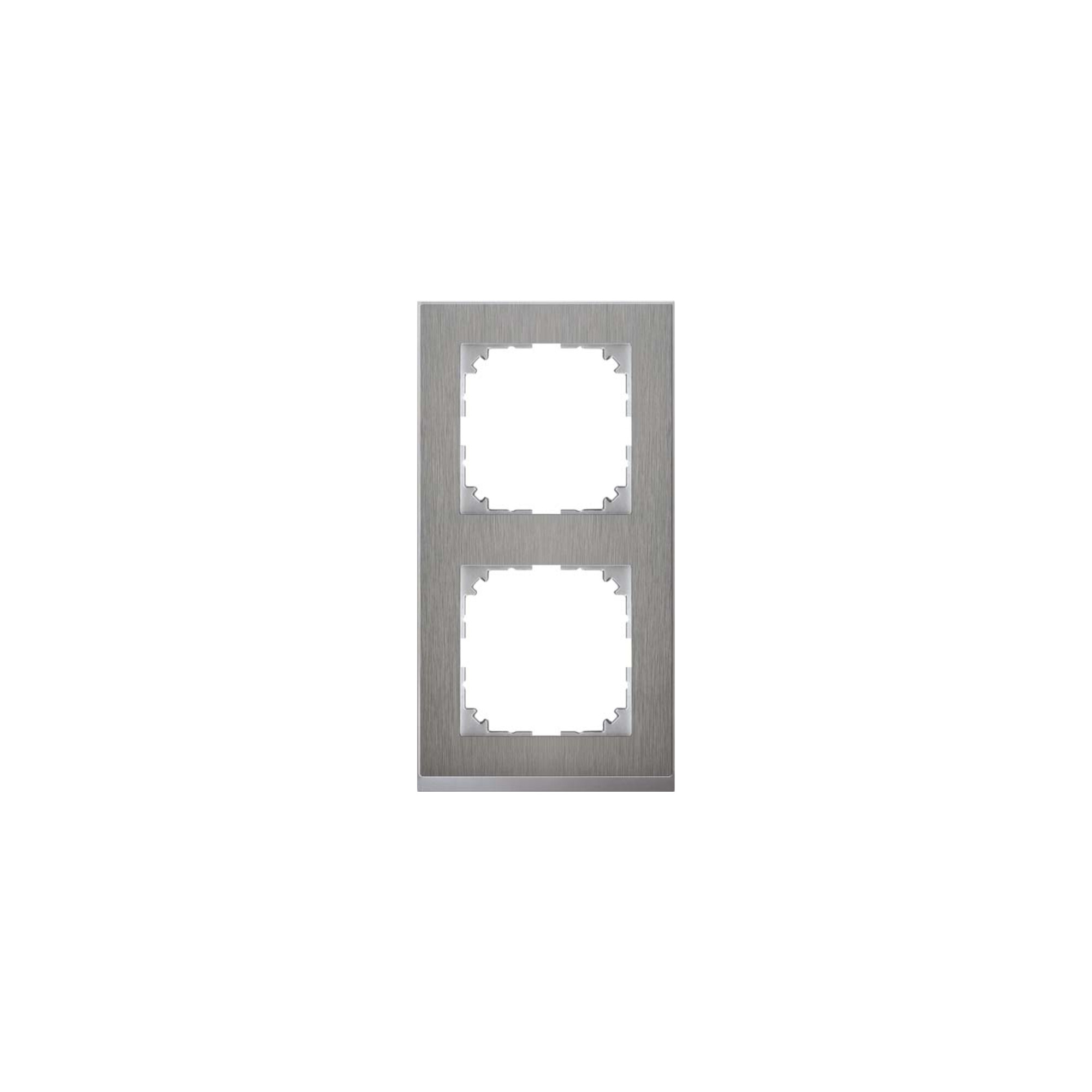 Merten Decor-Rahmen 2-fach Edelstahl/aluminium MEG4020-3646