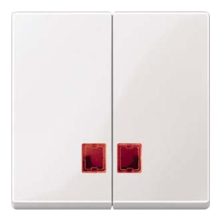 Merten Doppelwippe pws/gl mit Fenster (rot) MEG3456-0319