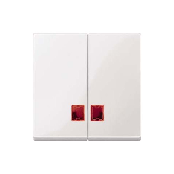 Merten Doppelwippe pws/gl mit Fenster (rot) MEG3456-0319