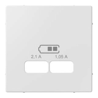 Merten Plaque centrale blanche/brillante avec chargeur USB MEG4367-0325